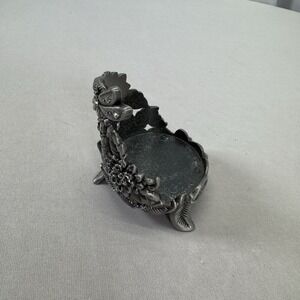 Pewter Floral With Dragonfly Votive Candle Holder Roses